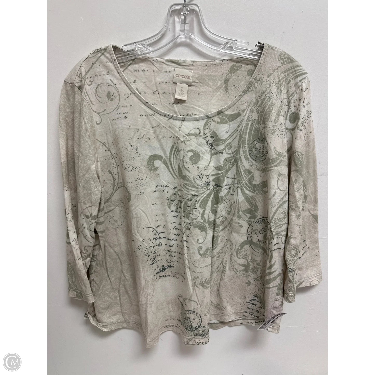 Top Long Sleeve By Chicos In Green, Size: M