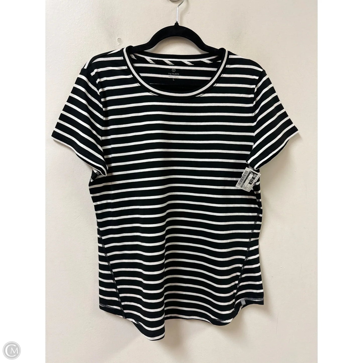 Top Short Sleeve By Talbots In Black, Size: L