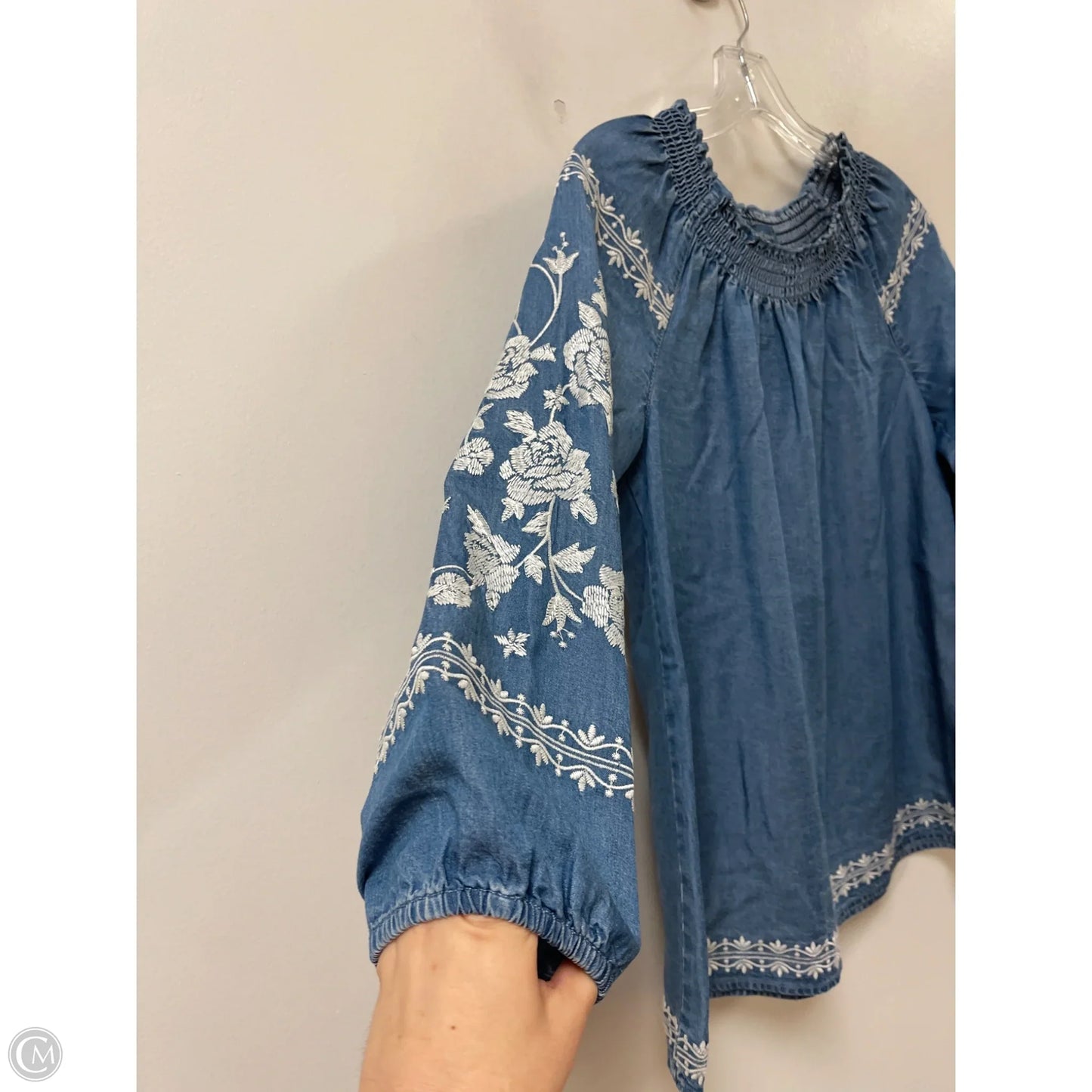 Top Long Sleeve By J. Jill In Blue Denim, Size: Xs
