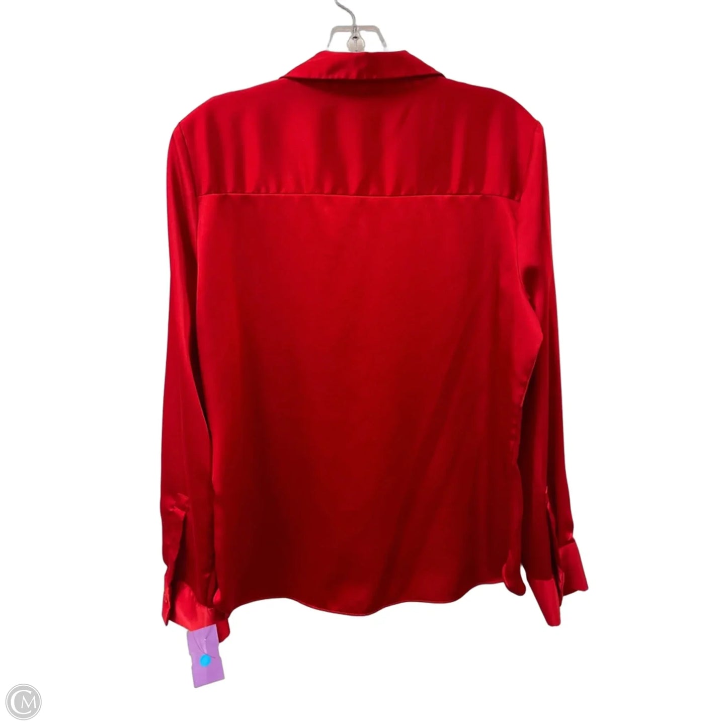 Blouse Long Sleeve By A New Day In Red, Size: M