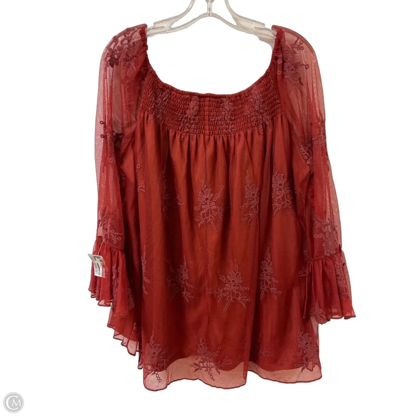 Top Long Sleeve By Cato In Red, Size: Xl