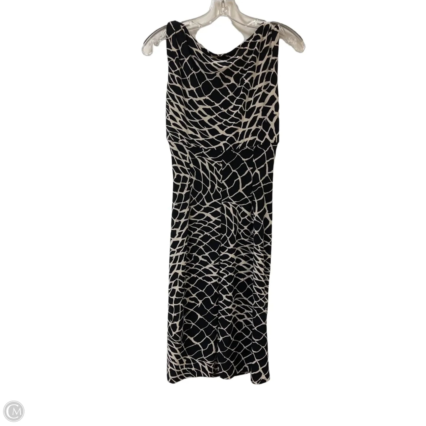Dress Casual Midi By Lauren By Ralph Lauren In Black & Cream, Size: Xs
