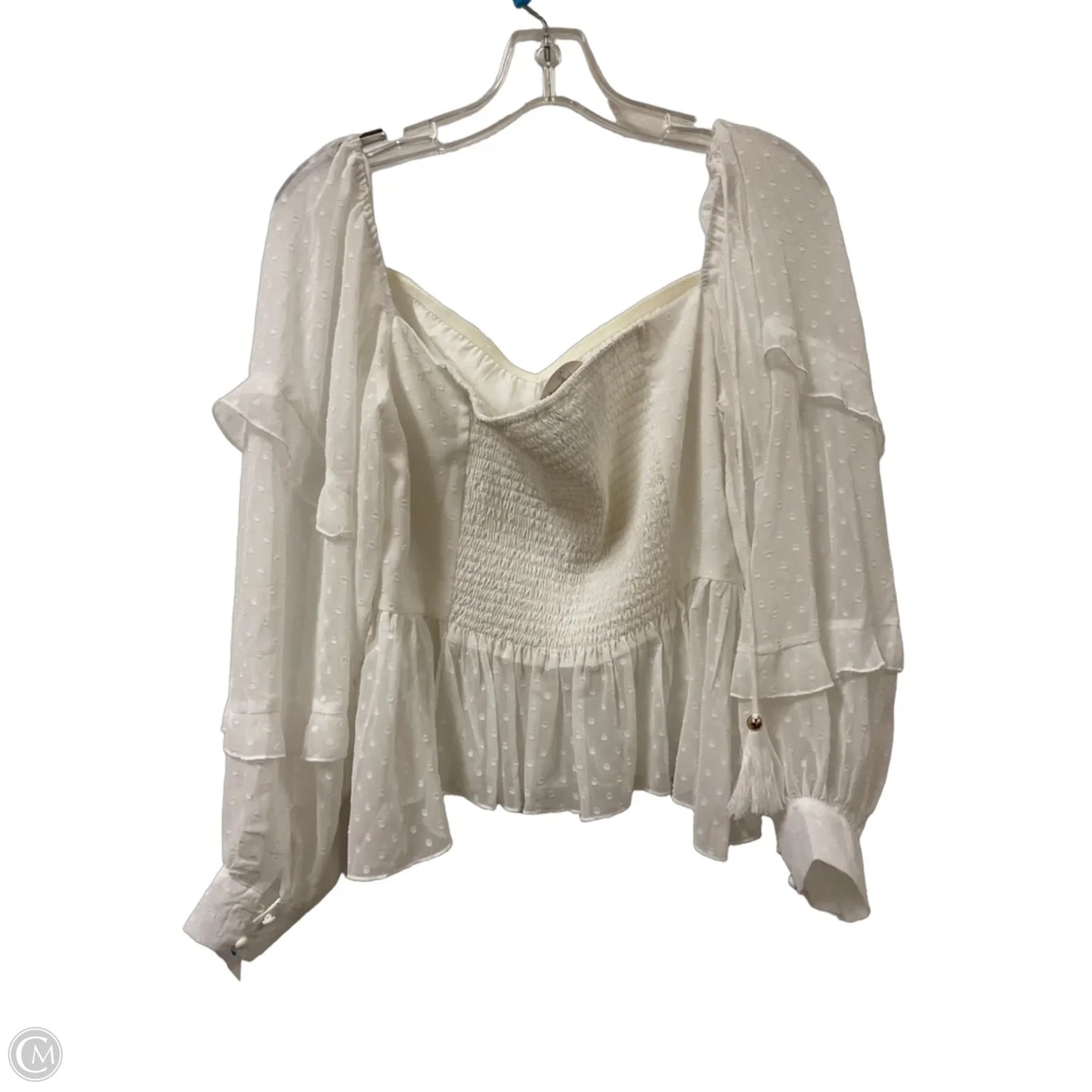 Top Long Sleeve By Two Sisters In White, Size: Xl