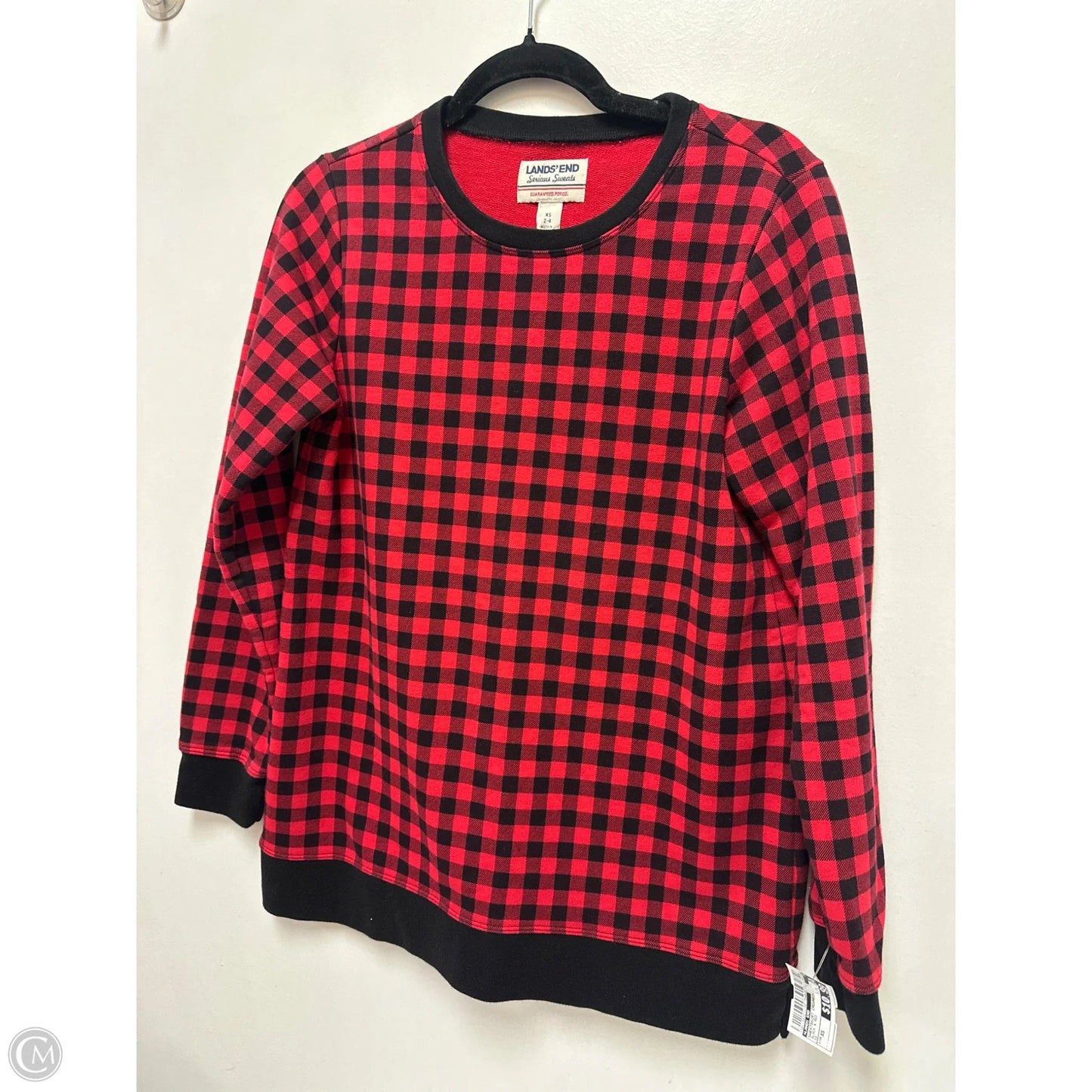 Sweatshirt Crewneck By Lands End In Black & Red, Size: Xs