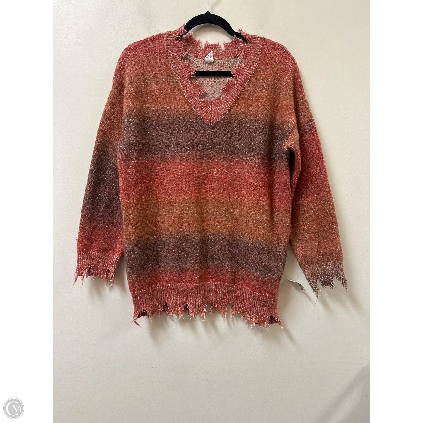 Sweater By Clothes Mentor In Orange & Red, Size: M
