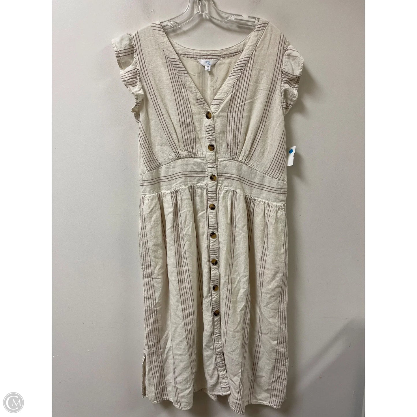 Dress Casual Maxi By Time And Tru In Cream, Size: 1x