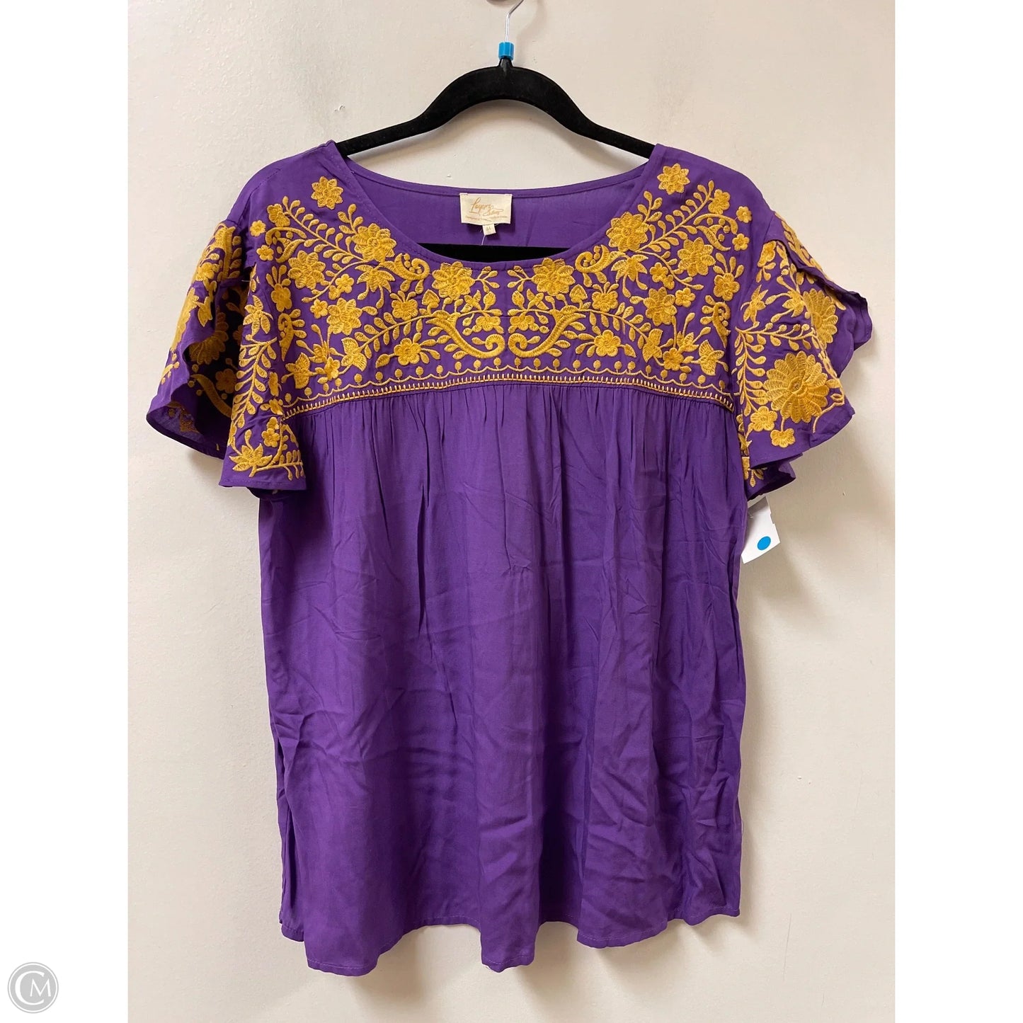 Top Sleeveless By Clothes Mentor In Purple & Yellow, Size: M