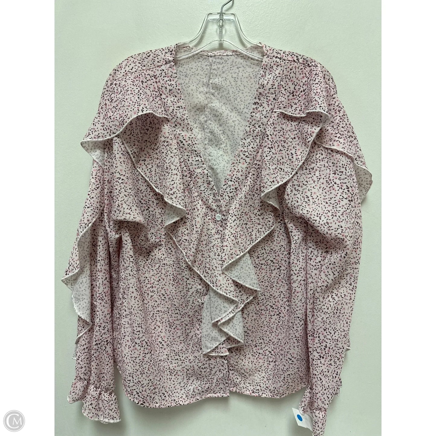 Blouse Long Sleeve By Clothes Mentor In Pink, Size: Xl