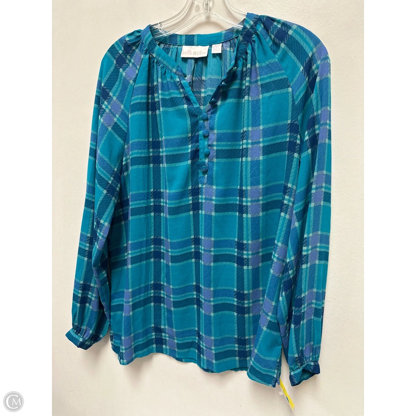 Top Long Sleeve By Belle By Kim Gravel In Blue, Size: S