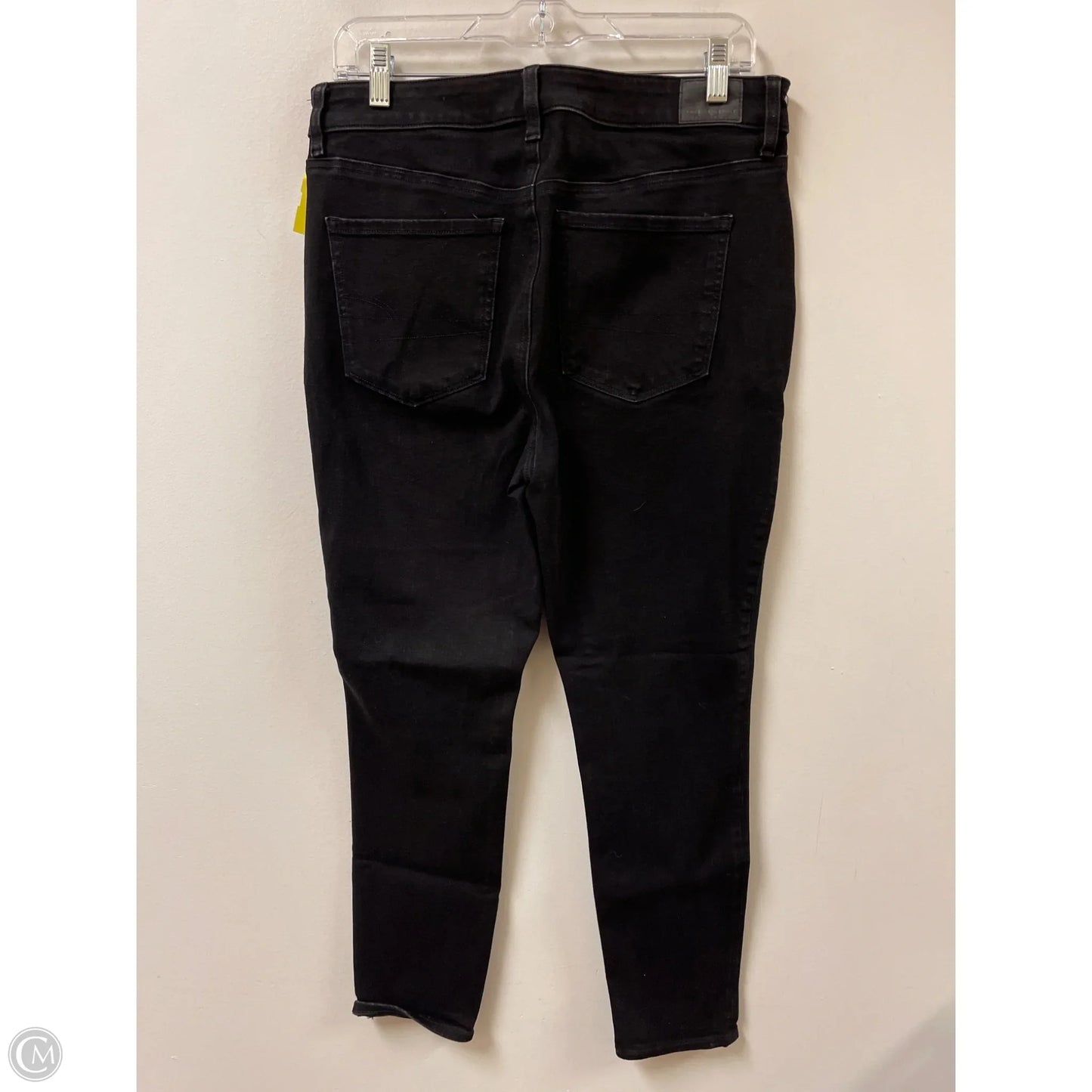 Jeans Skinny By American Eagle In Black Denim, Size: 12