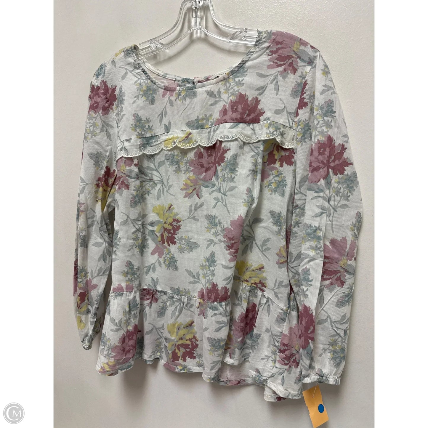Top Long Sleeve By Lucky Brand In Floral Print, Size: Xl