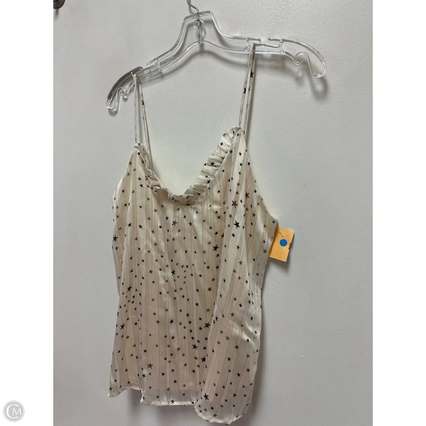 Top Sleeveless By Adrienne In Black & Cream, Size: L
