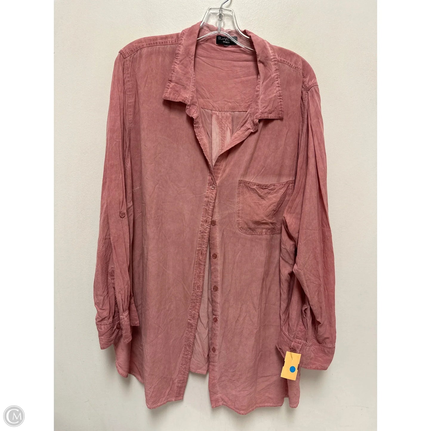 Blouse Long Sleeve By Velvet Heart In Pink, Size: Xl