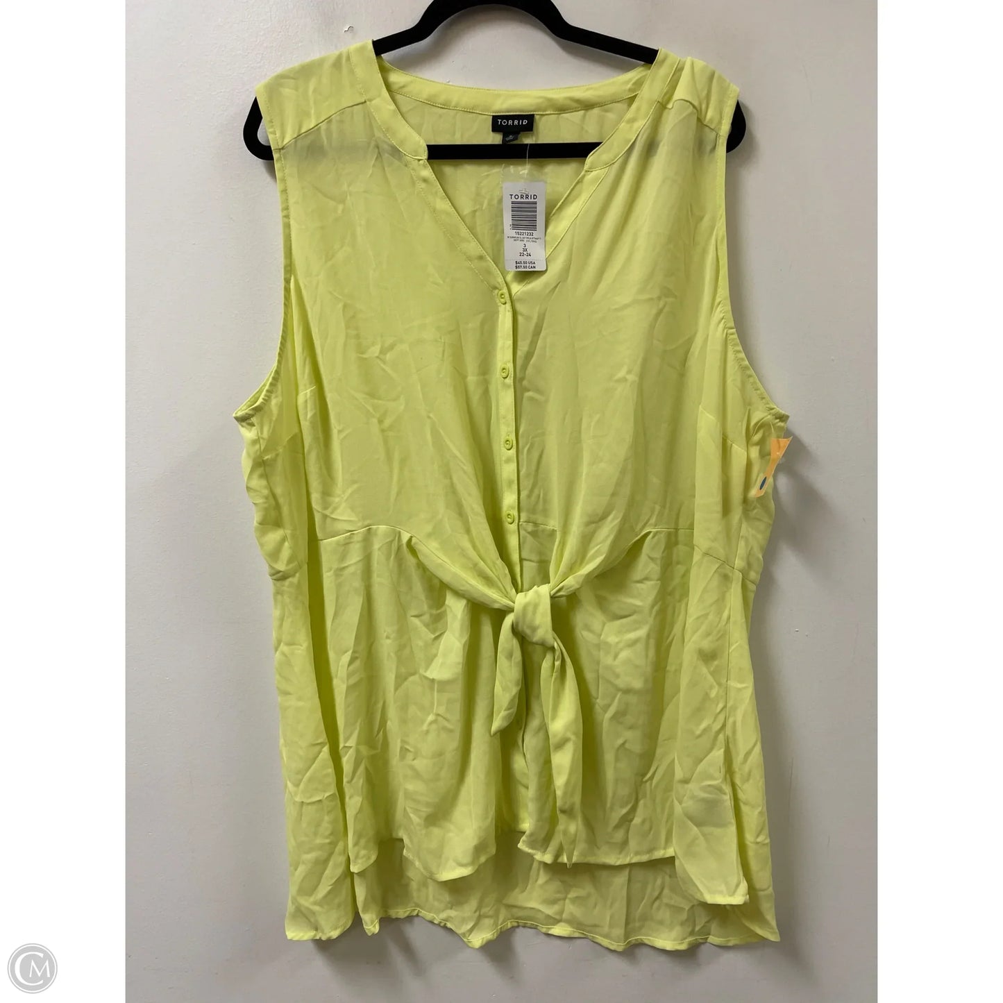Top Sleeveless By Torrid In Yellow, Size: 3x