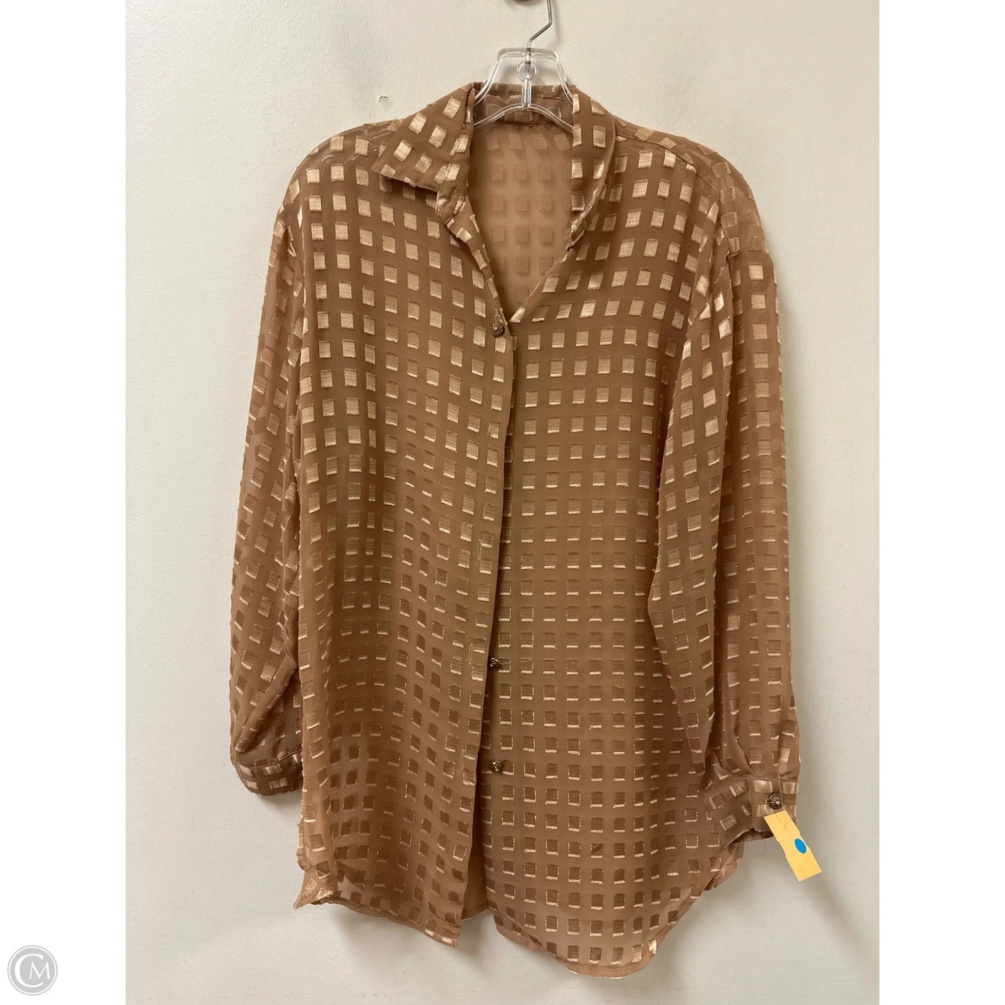 Blouse Long Sleeve By Clothes Mentor In Cream, Size: M