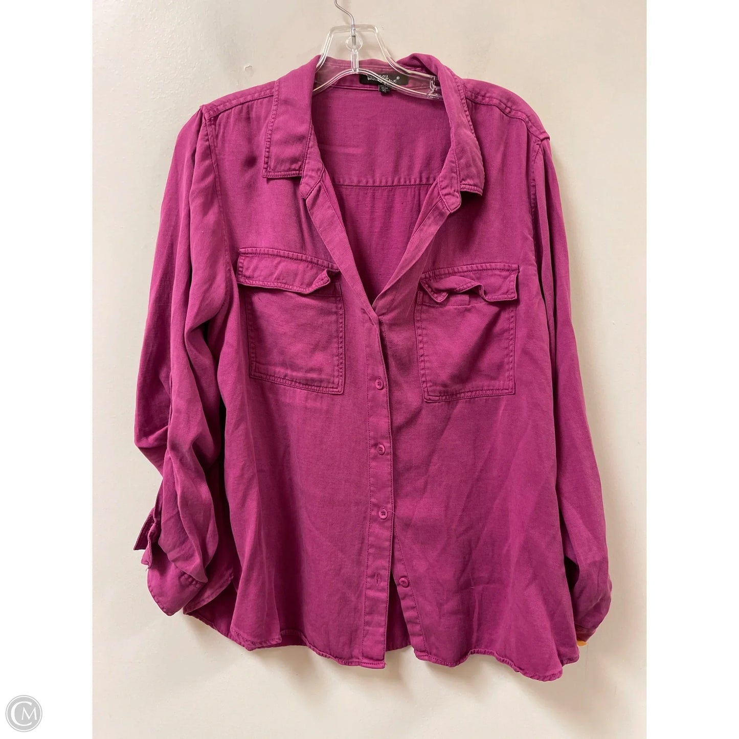 Blouse Long Sleeve By Velvet Heart In Purple, Size: Xl