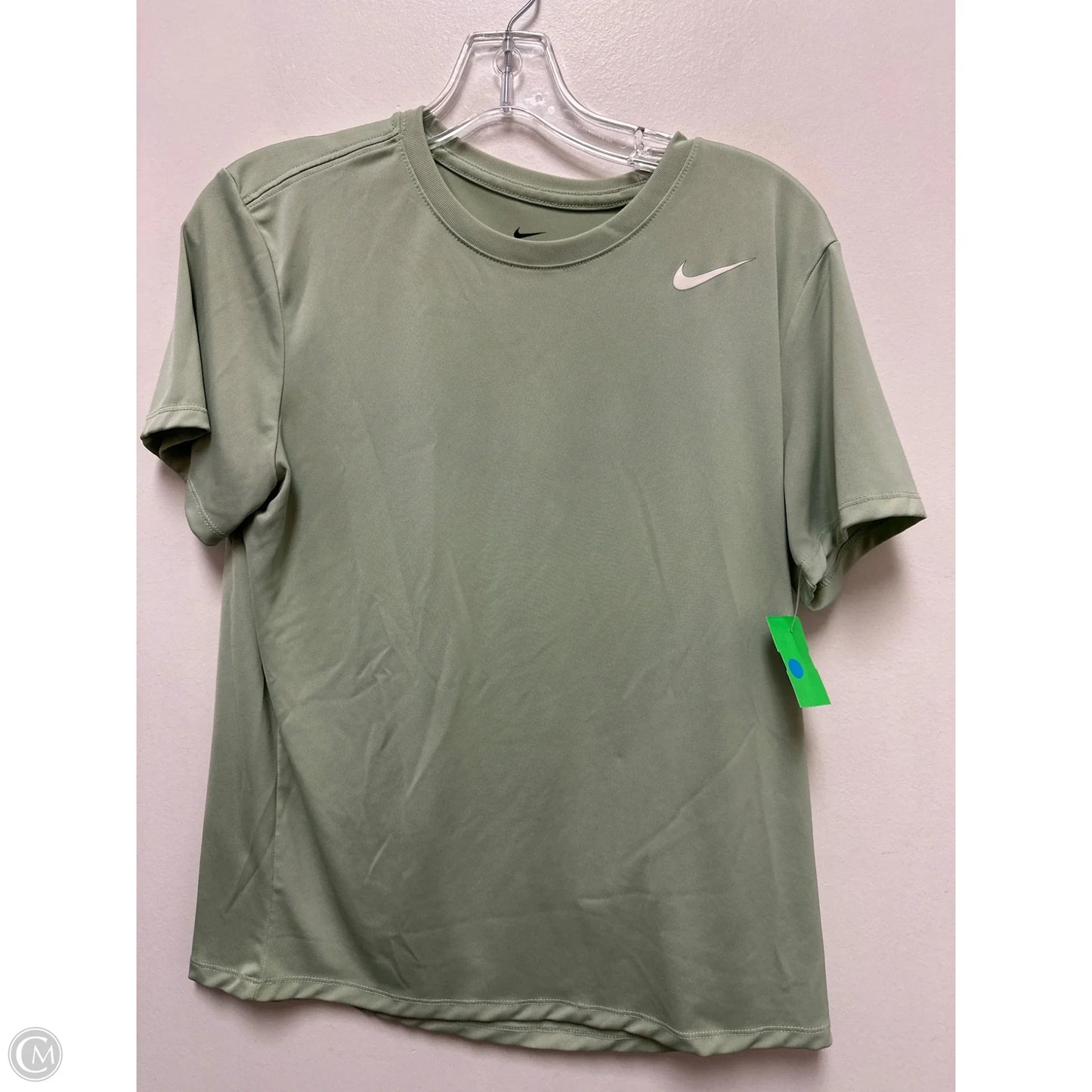 Athletic Top Short Sleeve By Nike In Green, Size: M