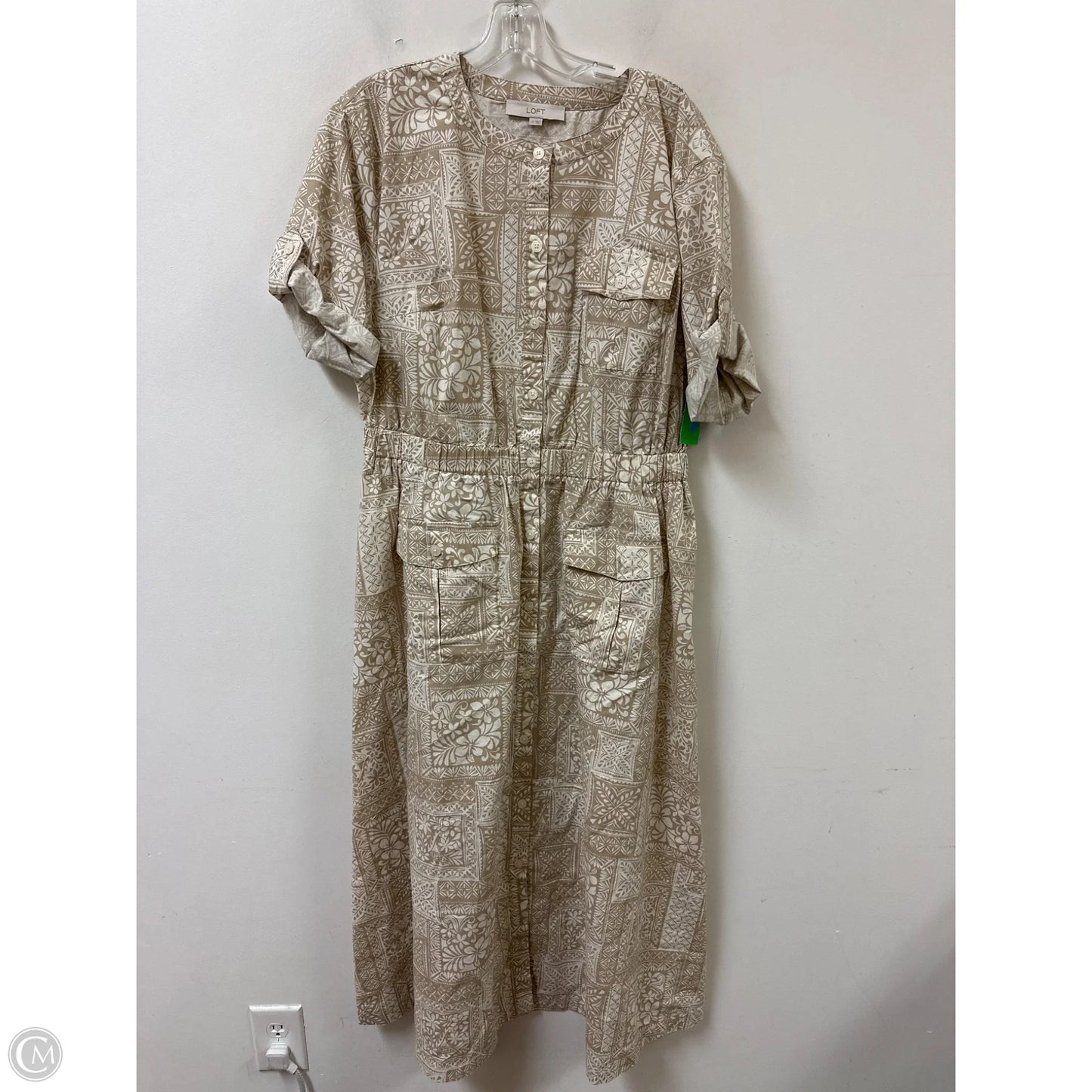 Dress Casual Maxi By Loft In Cream & White, Size: L