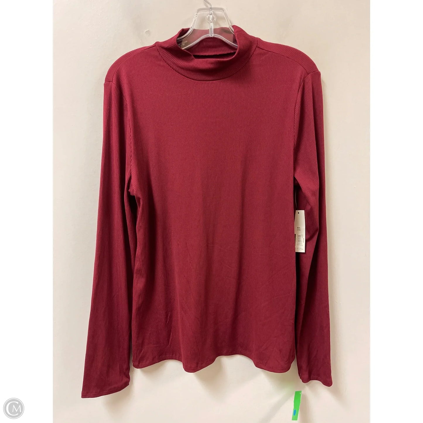Top Long Sleeve By No Boundaries In Red, Size: 1x