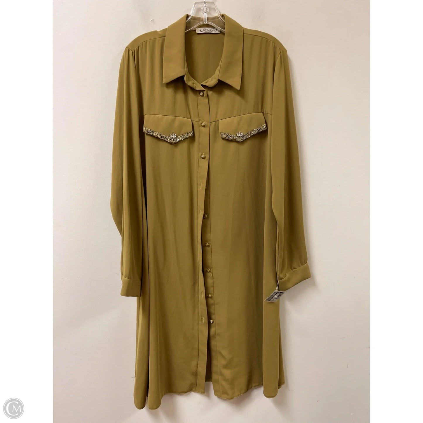 Dress Casual Midi By Clothes Mentor In Yellow, Size: Xl