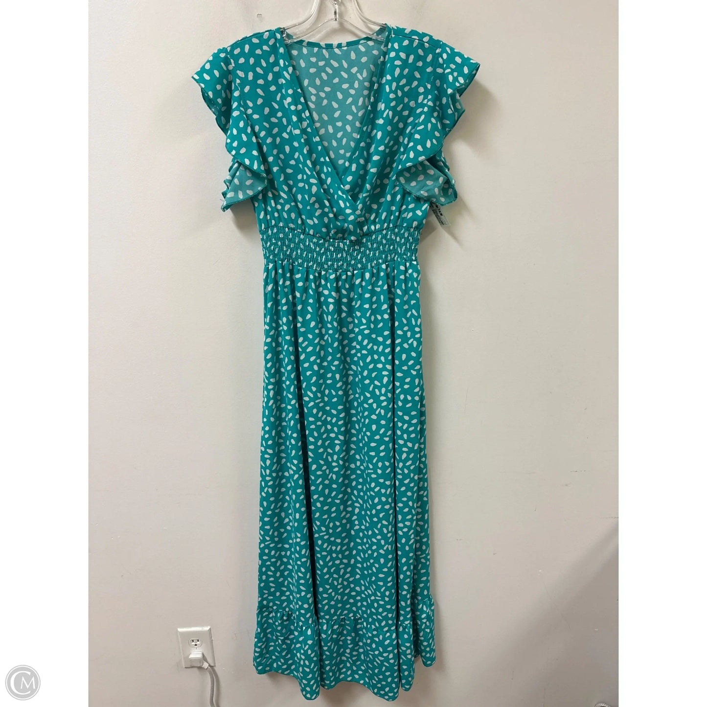 Dress Casual Maxi By Clothes Mentor In Blue & White, Size: L
