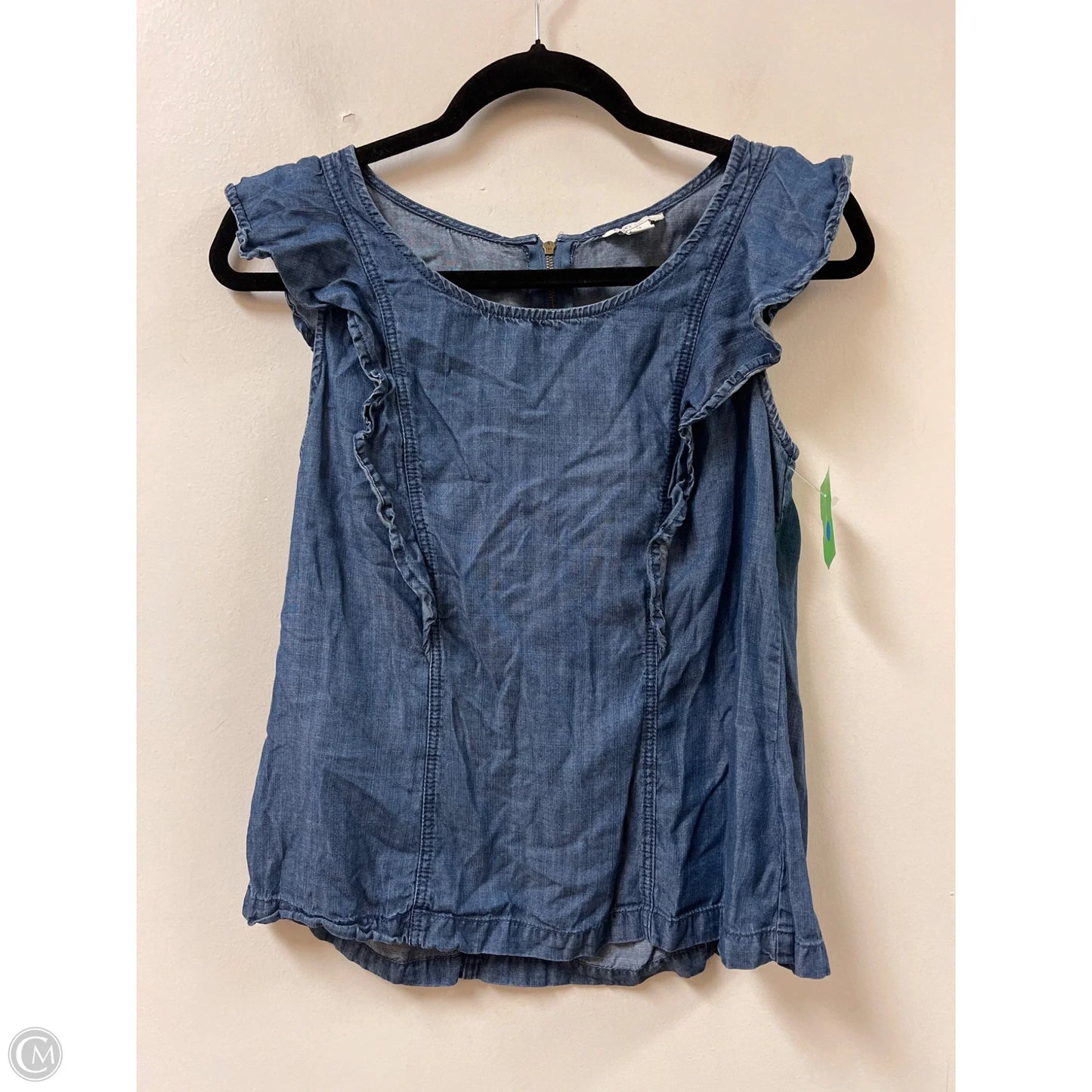 Top Sleeveless By Cato In Blue Denim, Size: S