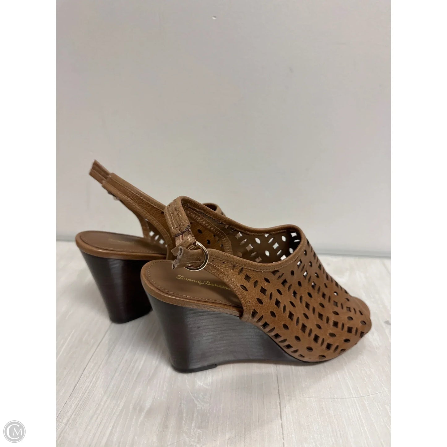 Sandals Heels Wedge By Tommy Bahama In Tan, Size: 10