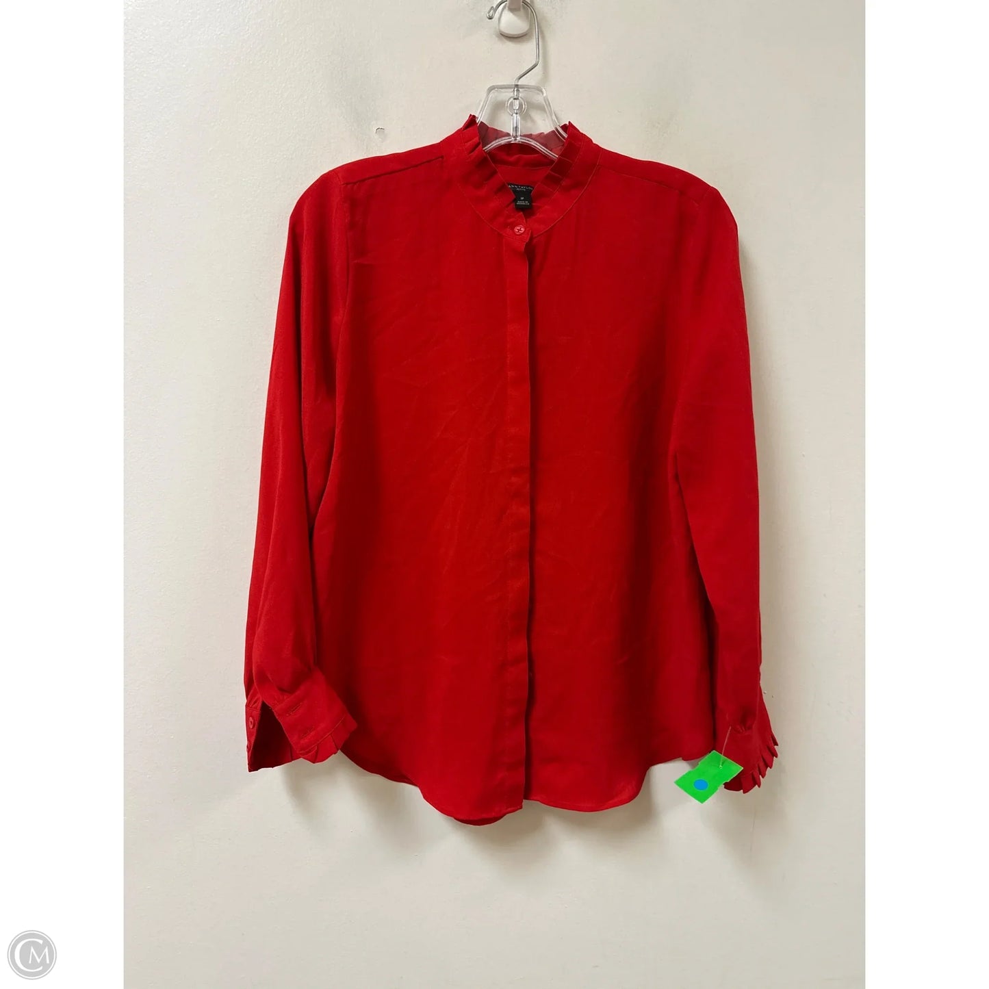 Blouse Long Sleeve By Ann Taylor In Red, Size: Sp