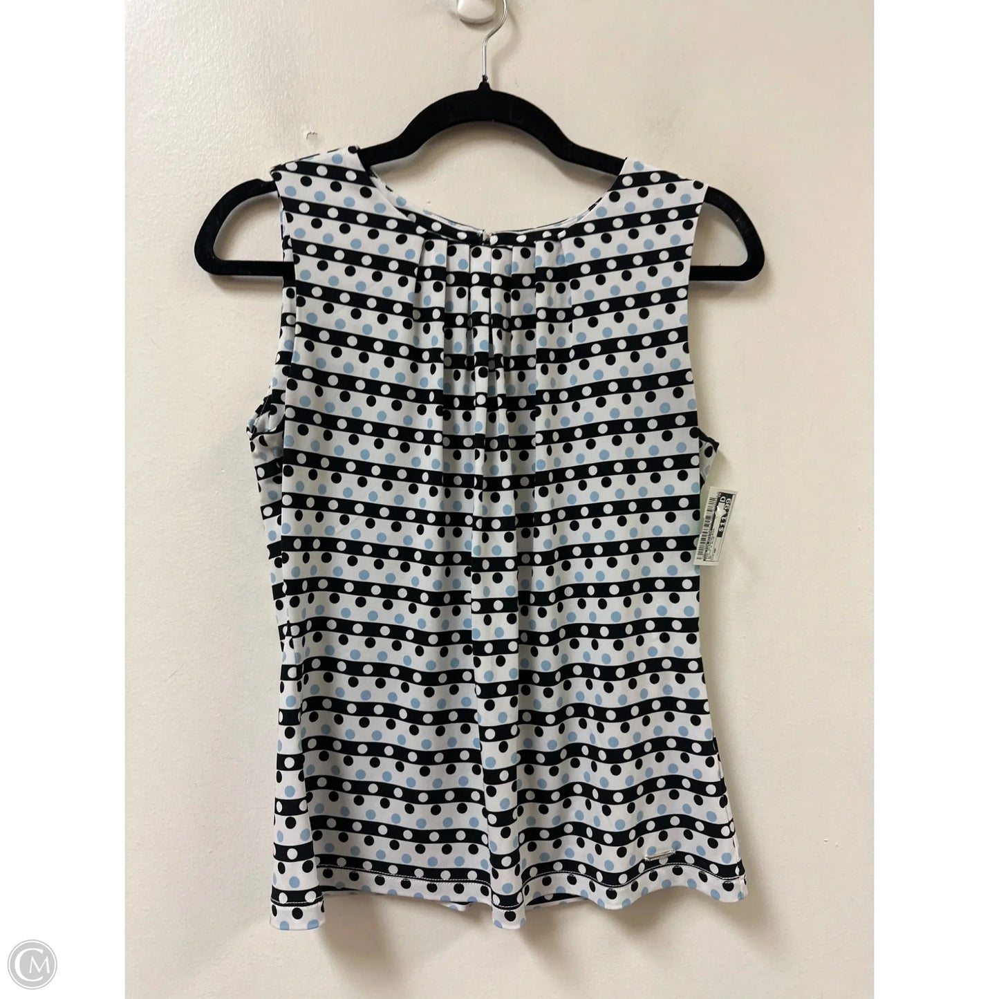 Top Sleeveless By Calvin Klein In Black & Blue, Size: Mp