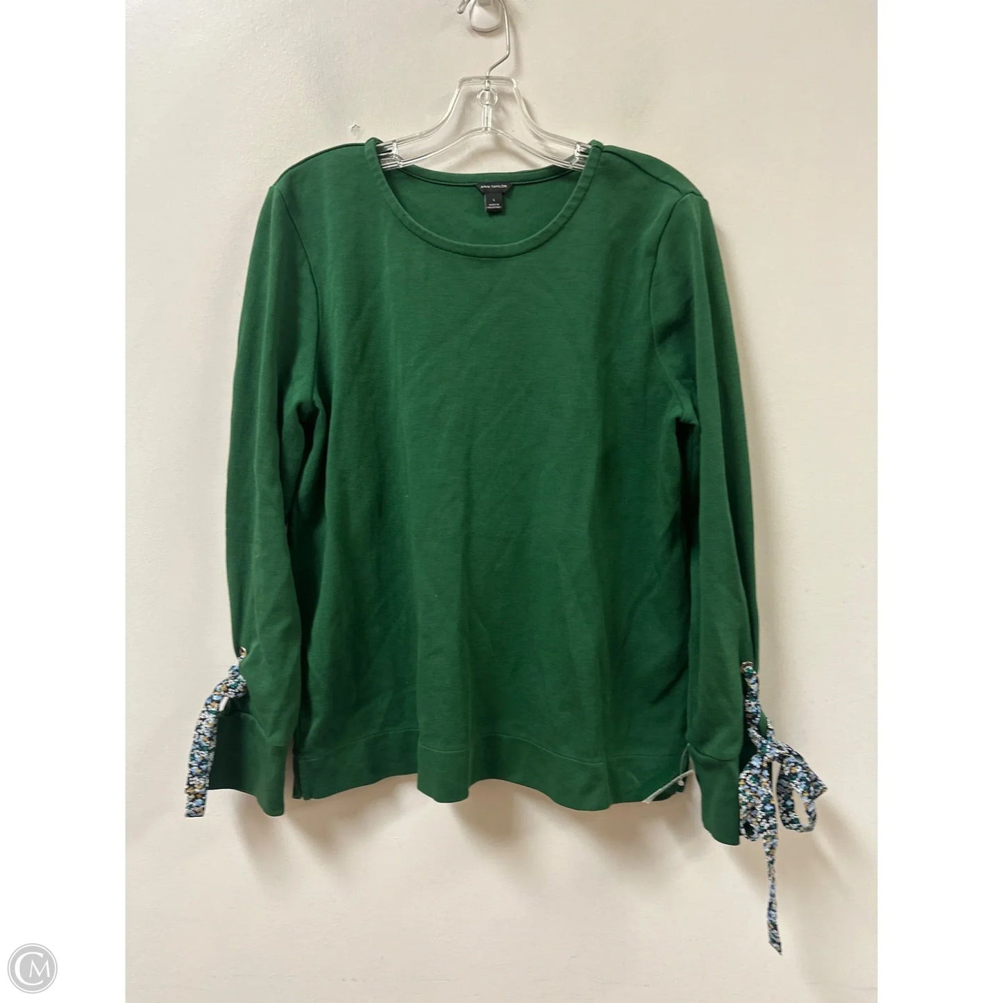 Top Long Sleeve By Ann Taylor In Green, Size: L