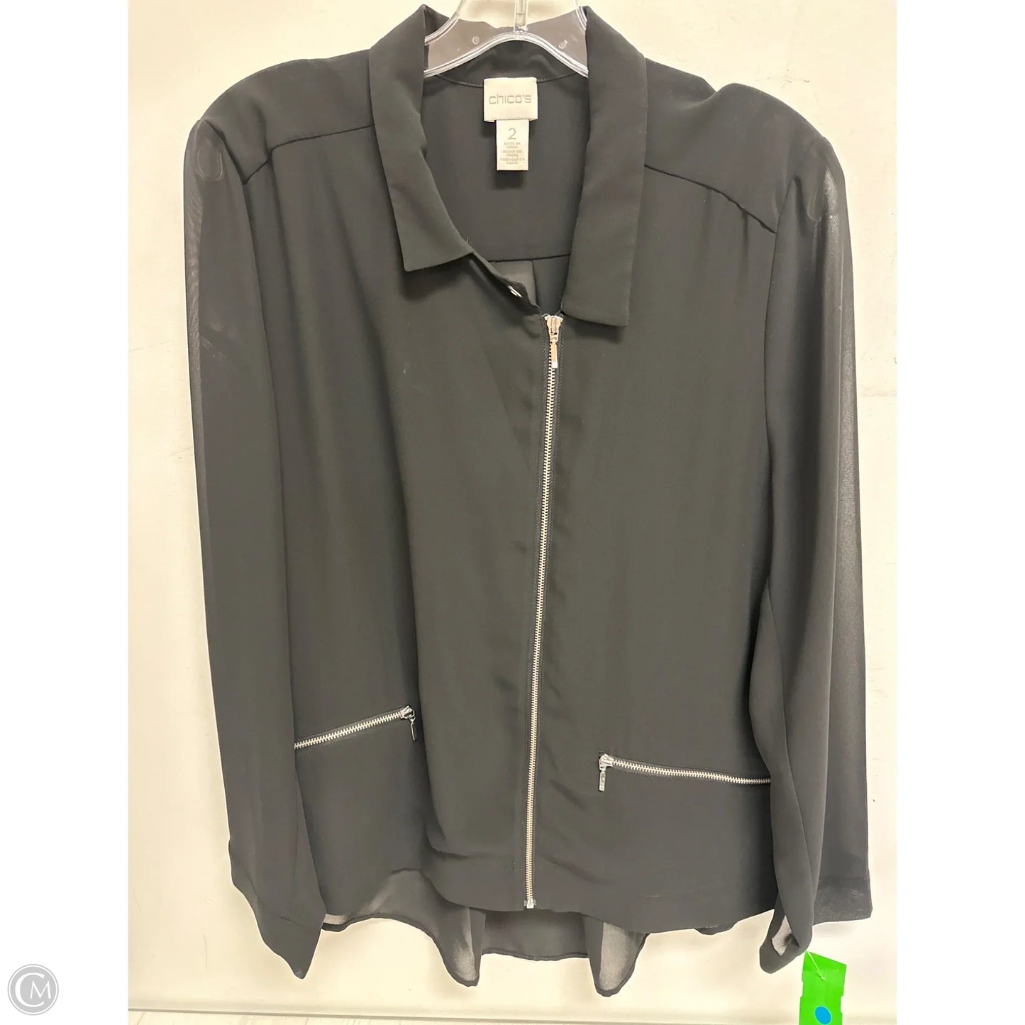 Top Long Sleeve By Chicos In Black, Size: L
