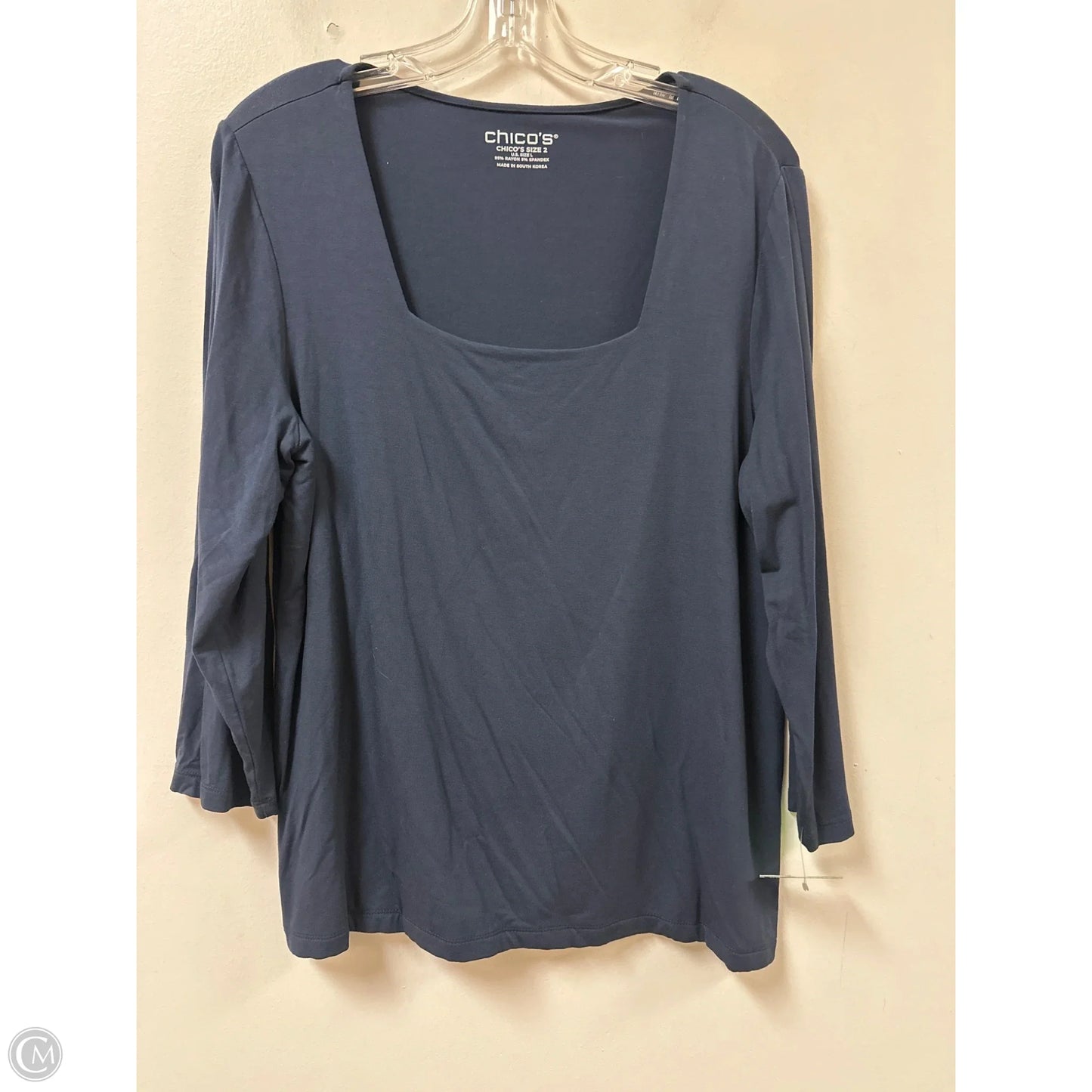 Top Long Sleeve By Chicos In Navy, Size: L