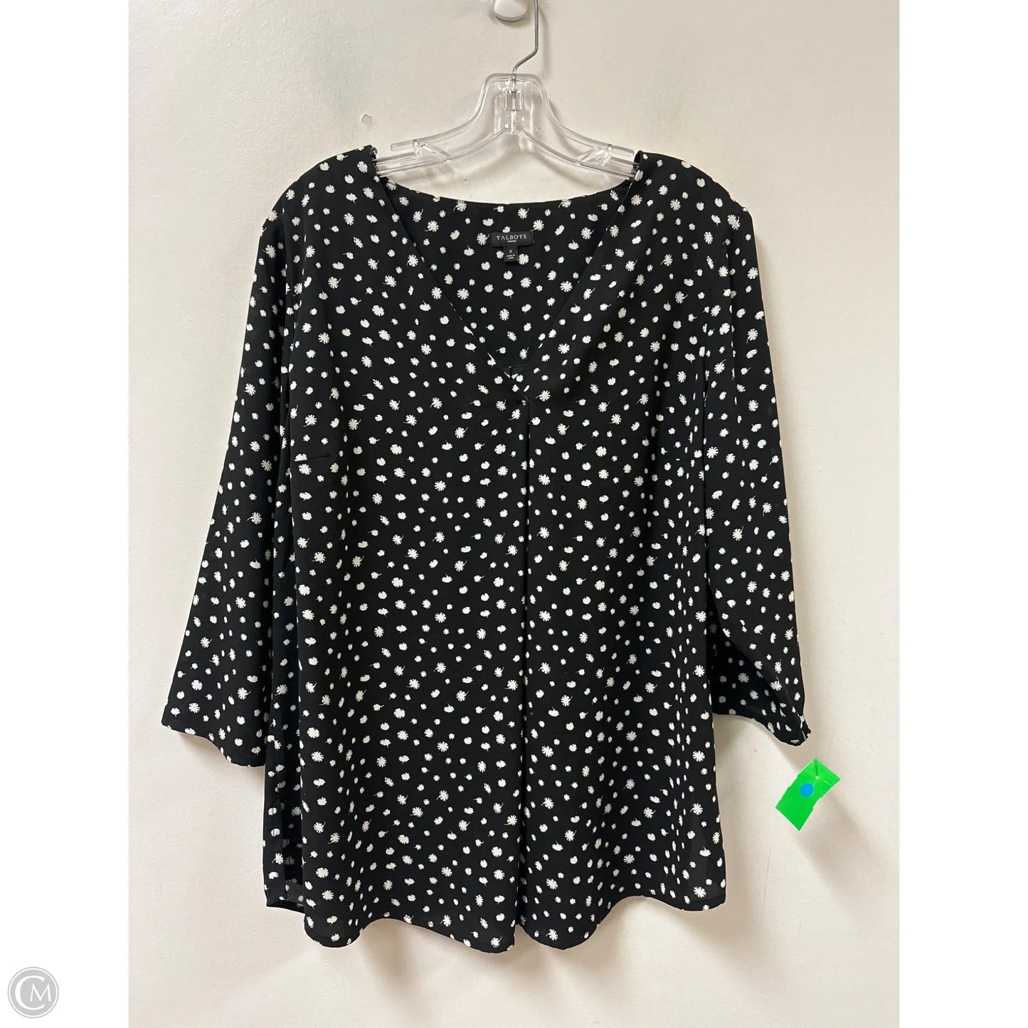 Top Long Sleeve By Talbots In Black & White, Size: Xl