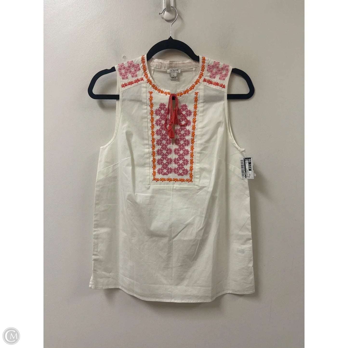 Top Sleeveless By J. Crew In Orange & Pink, Size: Xs