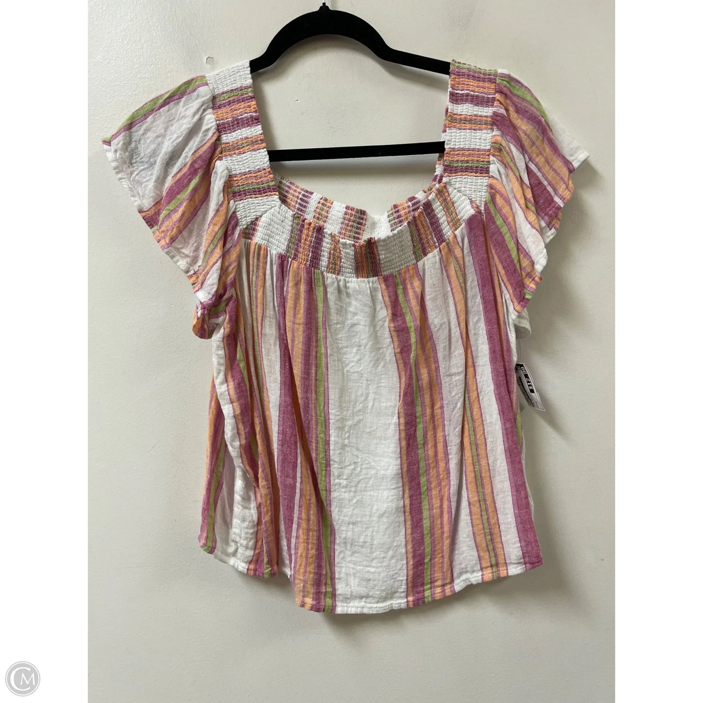 Top Short Sleeve By Rails In Pink & White, Size: M