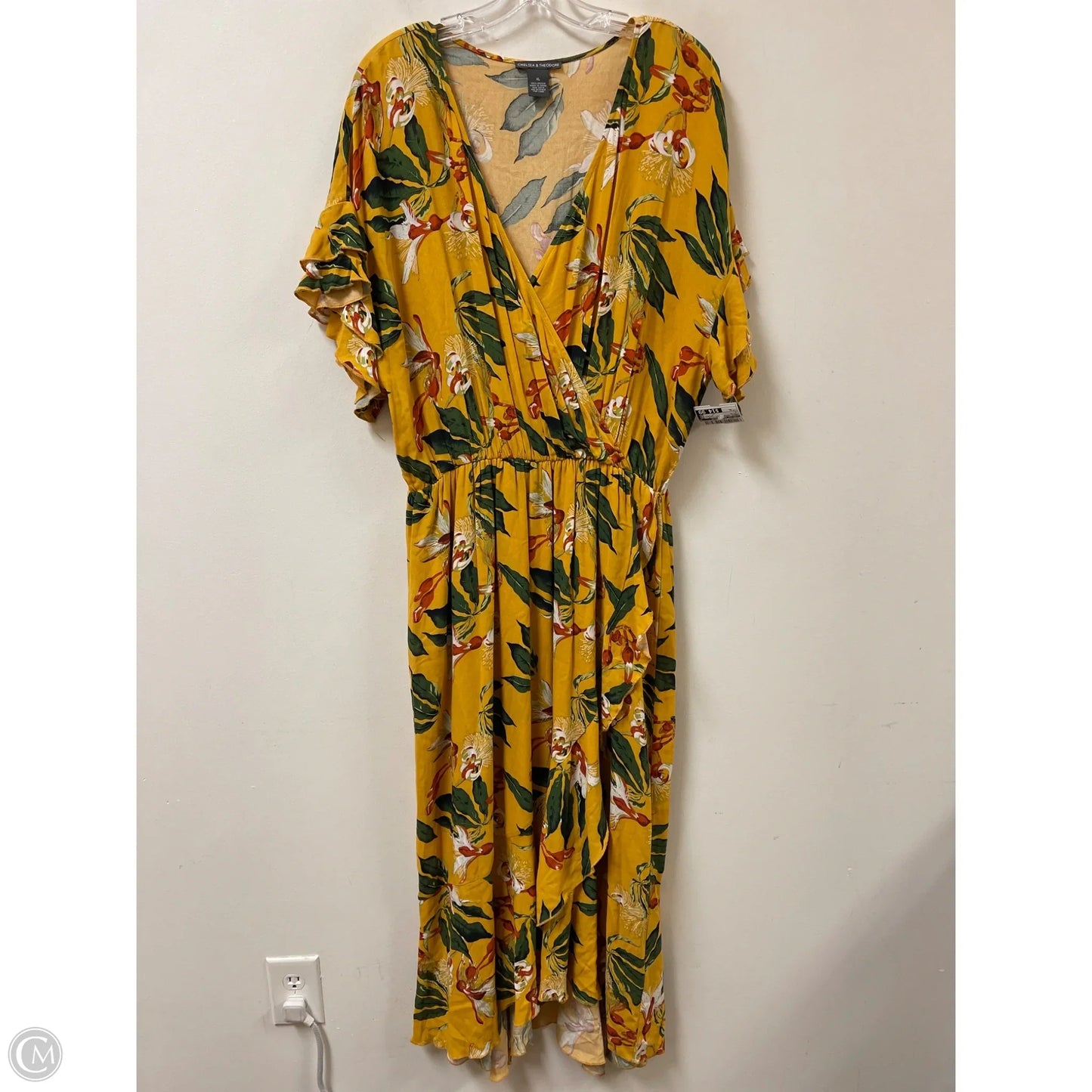 Dress Casual Maxi By Chelsea And Theodore In Yellow, Size: Xl
