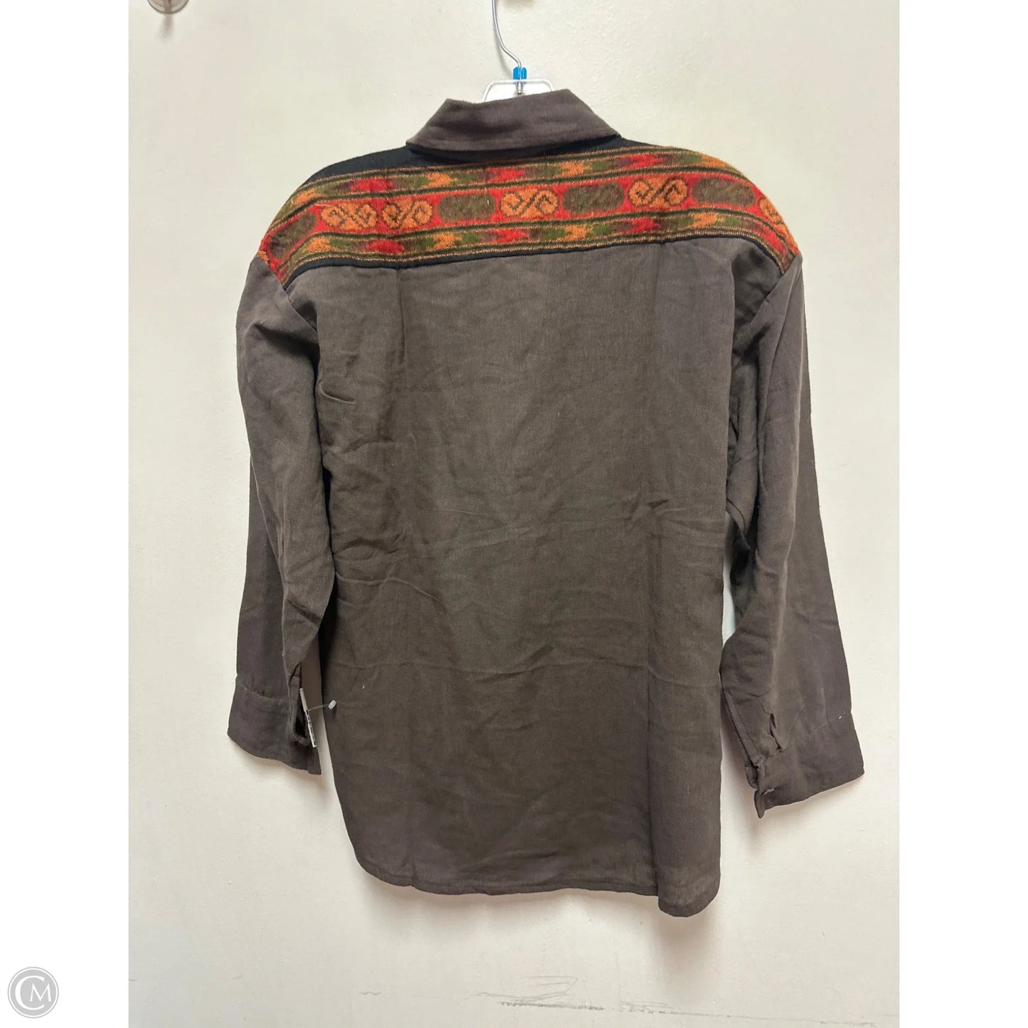 Blouse Long Sleeve By Clothes Mentor In Brown, Size: M