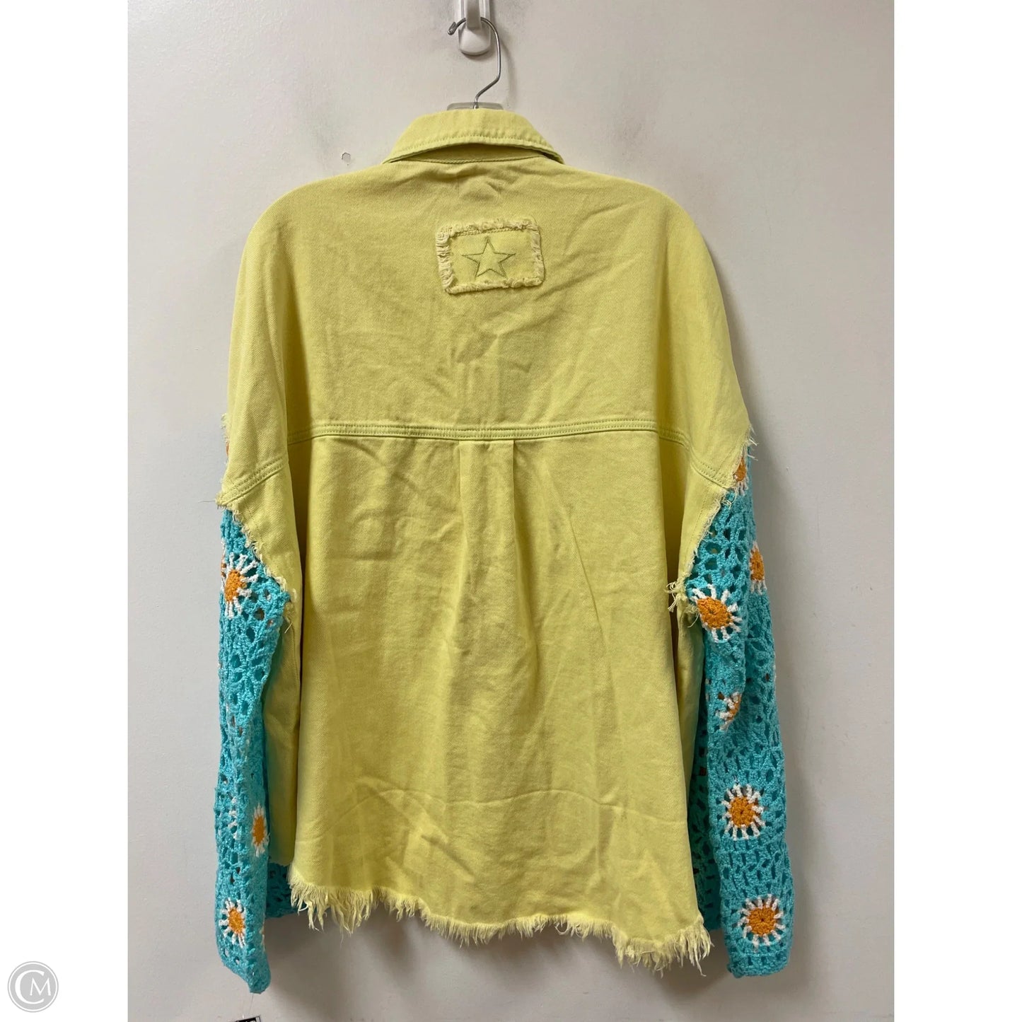 Jacket Denim By Pol In Yellow, Size: L