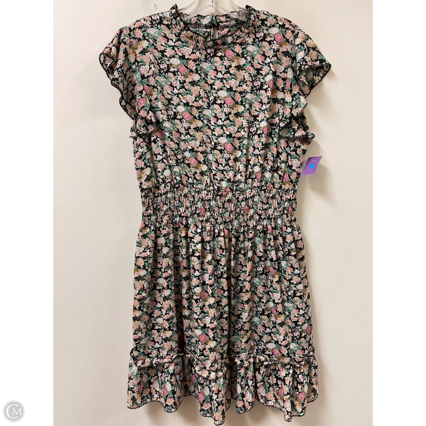 Dress Casual Short By Shein In Floral Print, Size: 1x