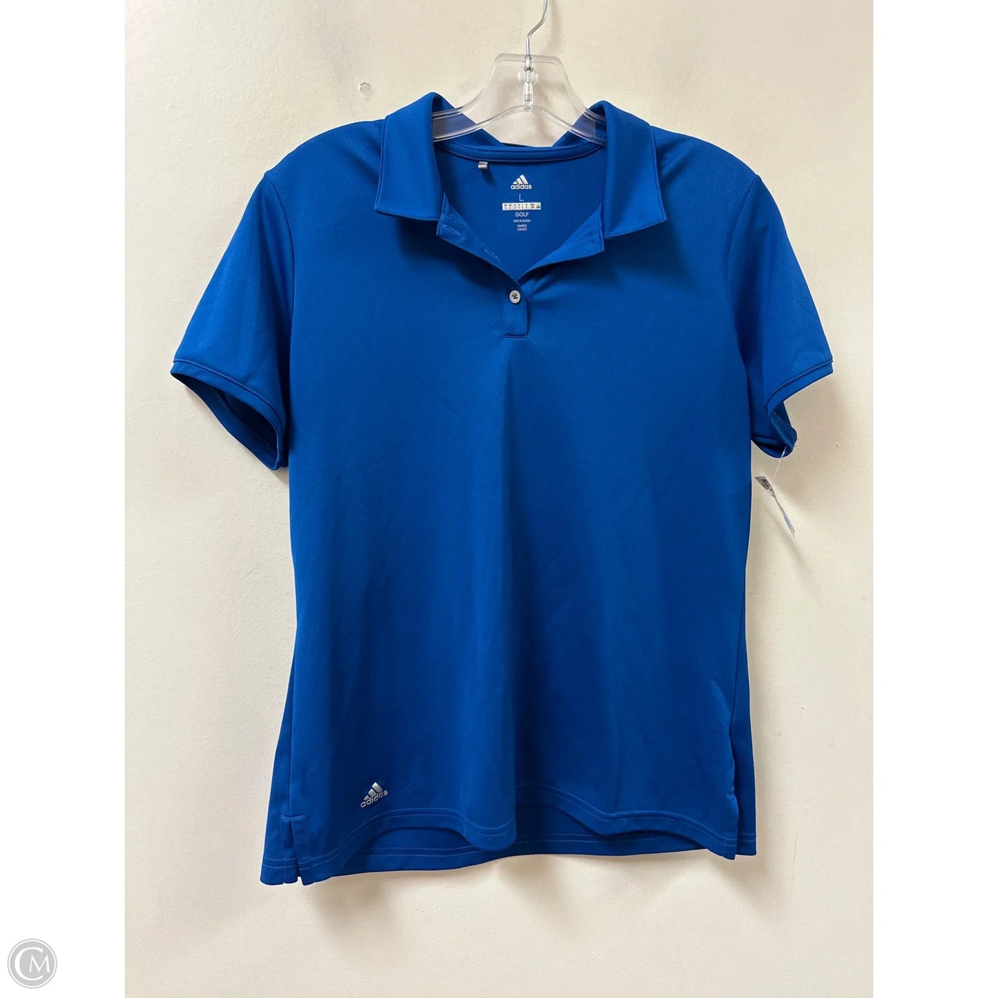Athletic Top Short Sleeve By Adidas In Blue, Size: L