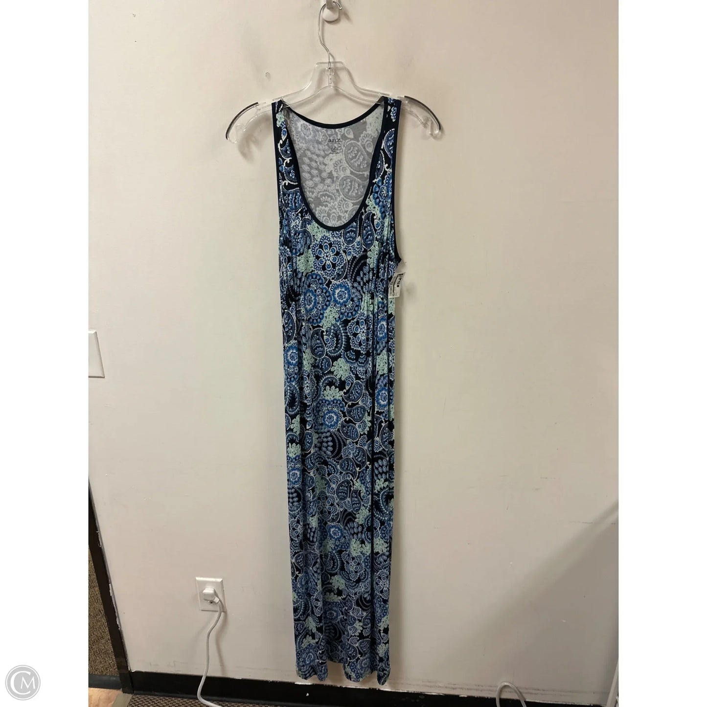 Dress Casual Maxi By Ana In Blue & White, Size: L
