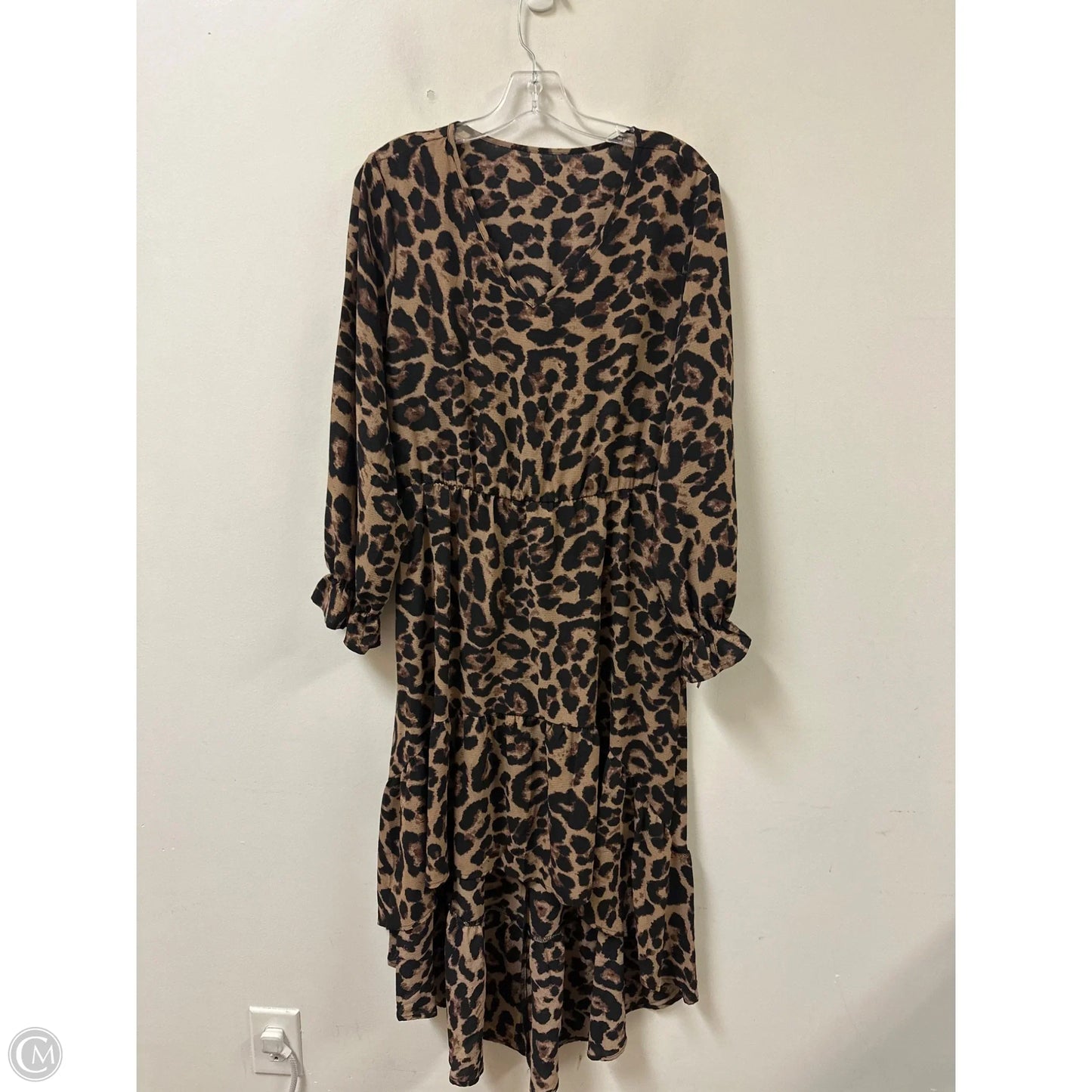 Dress Casual Midi By Clothes Mentor In Animal Print, Size: L