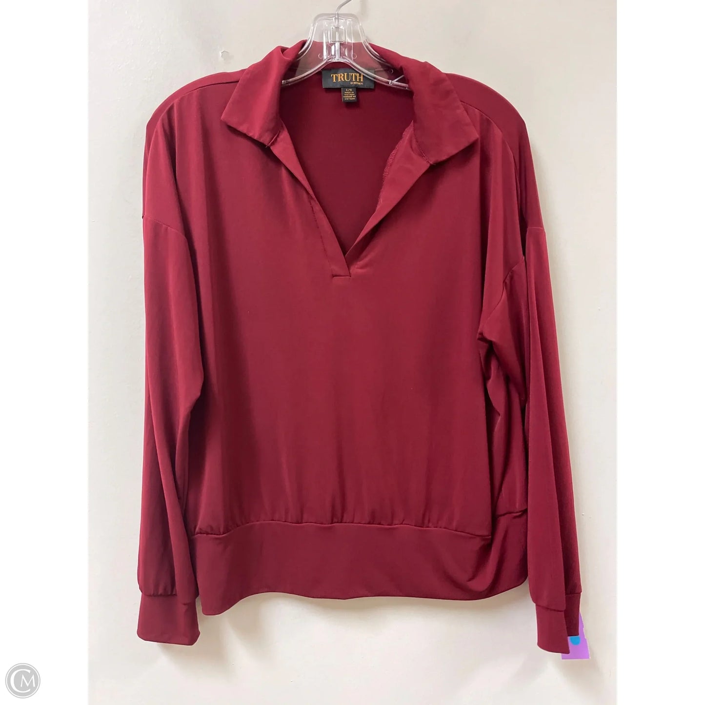 Top Long Sleeve By Truth In Red, Size: L