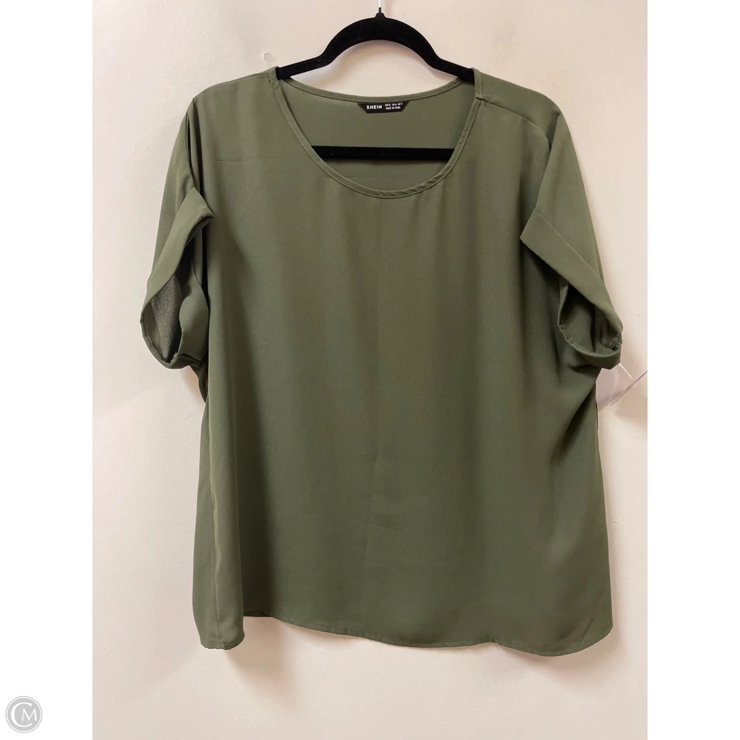 Top Short Sleeve By Shein In Green, Size: Xl