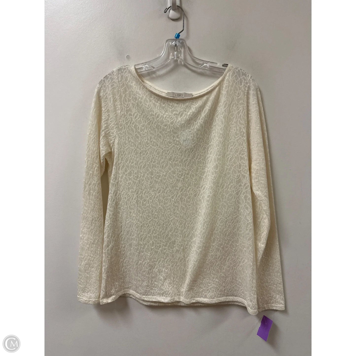 Top Long Sleeve By Loft In Cream, Size: M
