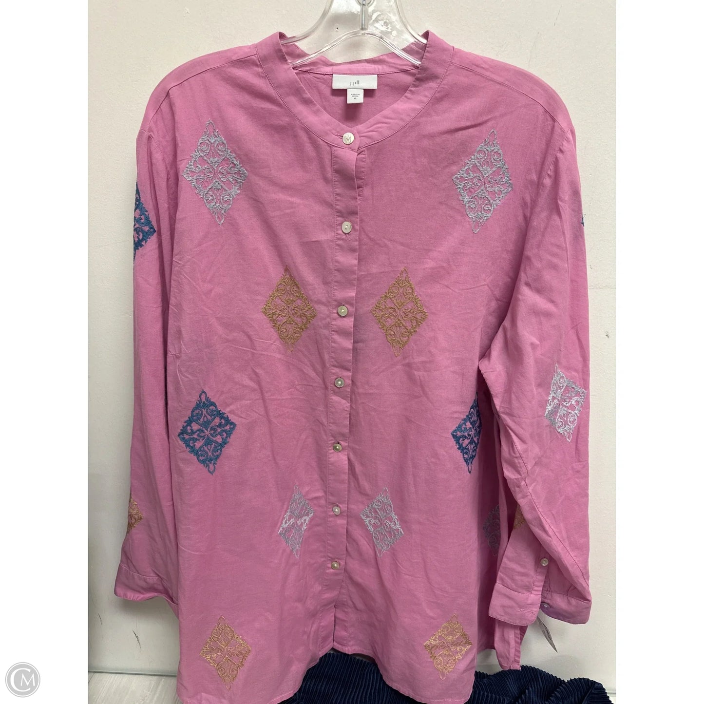 Blouse Long Sleeve By J. Jill In Pink, Size: Xl