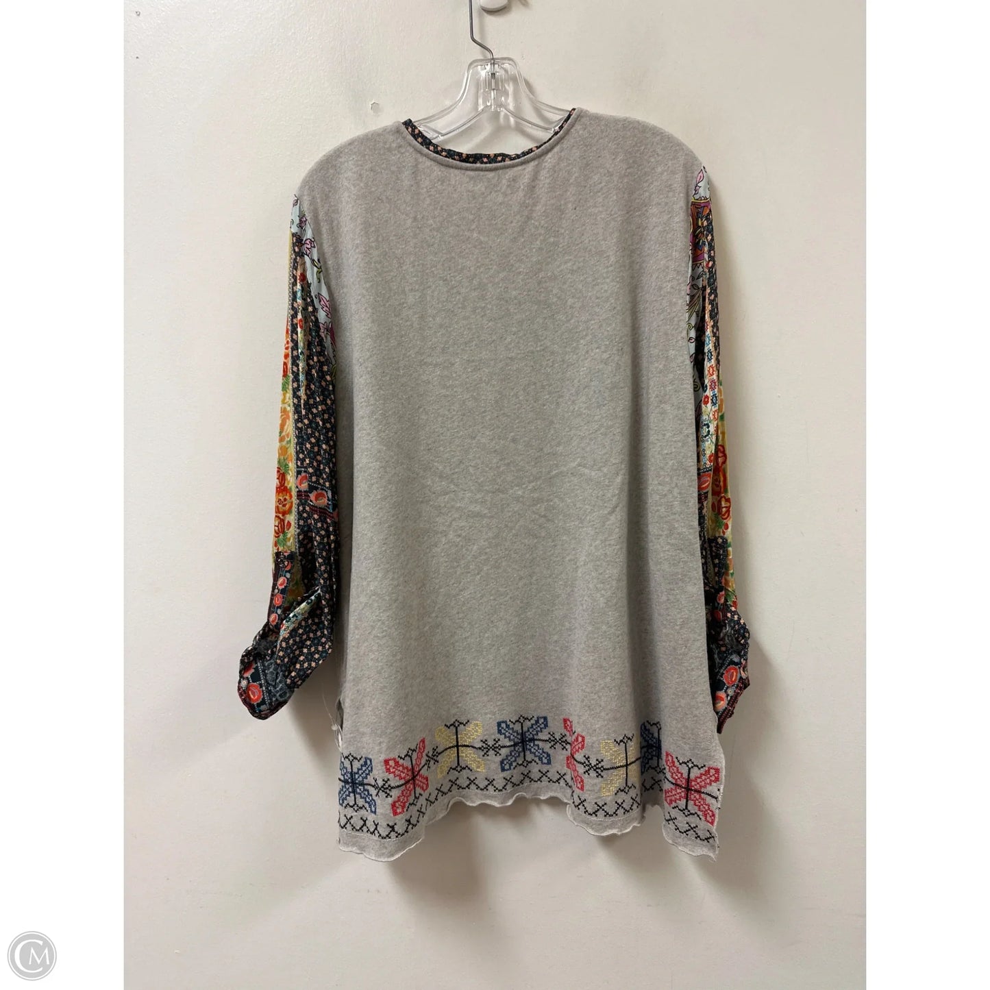 Top Long Sleeve By John Mark In Grey, Size: Xl