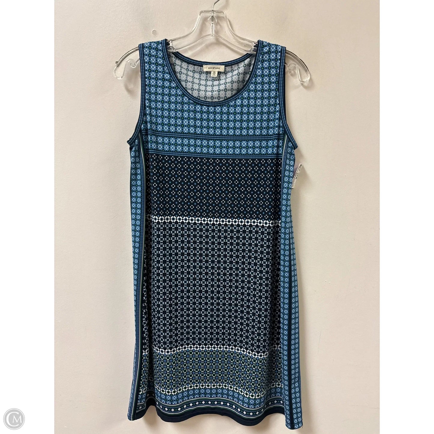 Dress Casual Short By Max Studio In Blue & White, Size: Xs