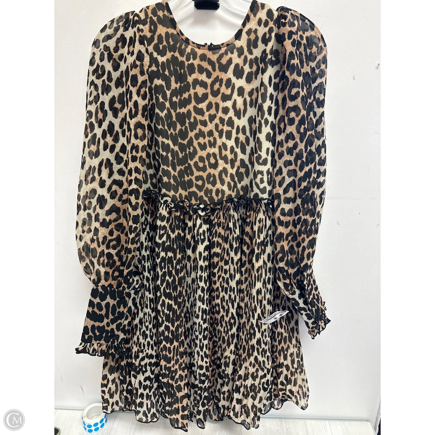 Dress Casual Short By Ganni In Animal Print, Size: M
