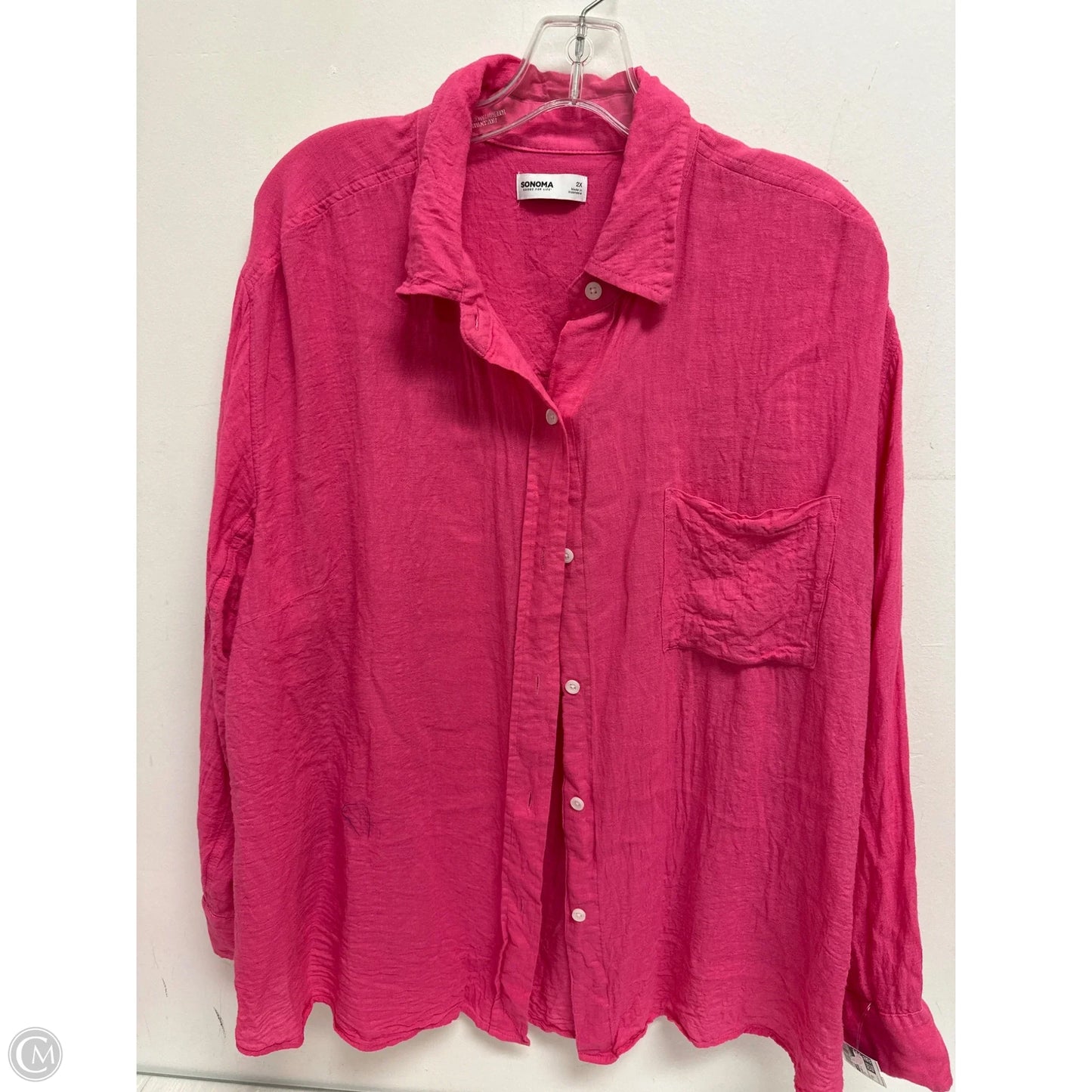 Blouse Long Sleeve By Sonoma In Pink, Size: 2x